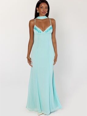 Princess Polly• NWT Jadira Scarf Maxi Dress Aqua